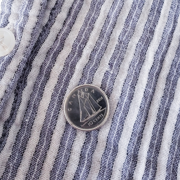 Universal Thread Striped Muslin-Texture Long Sleeve Button Up Womens XL - Picture 5 of 6